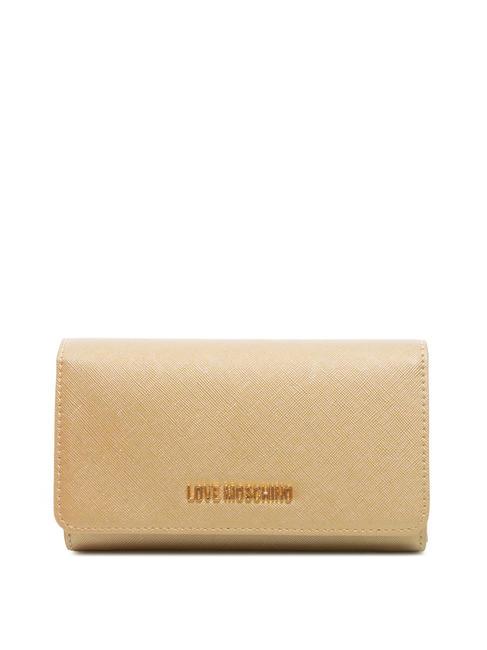 LOVE MOSCHINO LAMINATED Geldbörse / Clutch mit Schultergurt Platin - Brieftaschen Damen