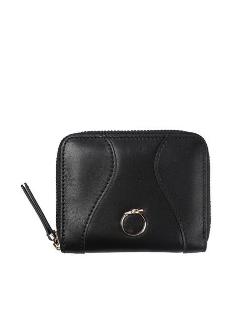 TRUSSARDI YUMA Kleine Lederbrieftasche mit umlaufendem Reißverschluss SCHWARZ - Brieftaschen Damen