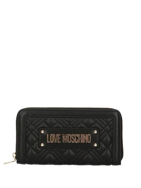 LOVE MOSCHINO QUILTED  Geldbörse mit umlaufendem Reißverschluss Schwarz - Brieftaschen Damen