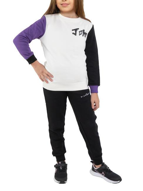 JOHN RICHMOND HADEW Trainingsanzug aus Baumwoll-Sweatshirt und Hose Wolke/Schwarz - Trainingsanzüge für Kinder