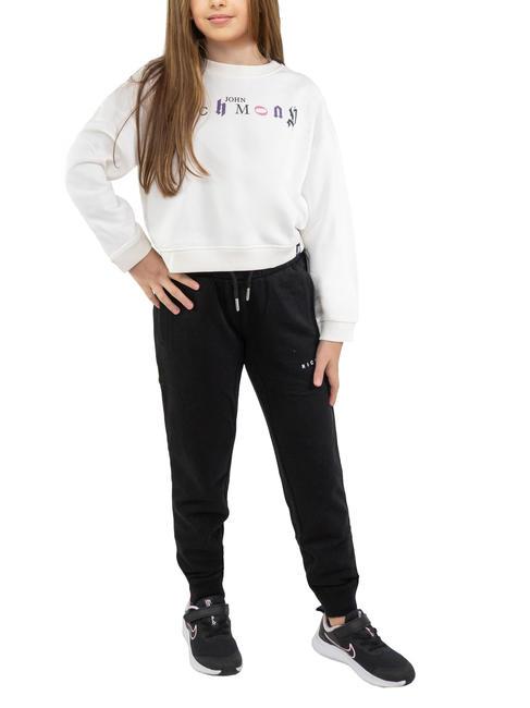 JOHN RICHMOND IRZEK Trainingsanzug aus Baumwoll-Sweatshirt und Hose Wolke/Schwarz - Trainingsanzüge für Kinder