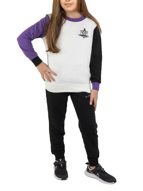JOHN RICHMOND HENDRY Trainingsanzug aus Baumwoll-Sweatshirt und Hose Wolke/Schwarz - Trainingsanzüge für Kinder