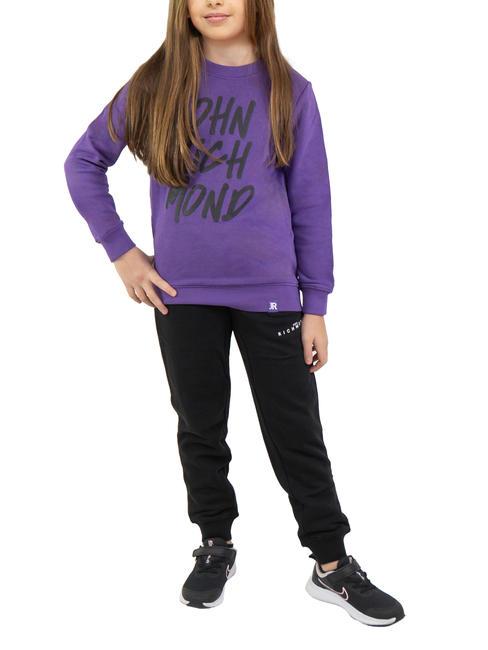 JOHN RICHMOND WONIK Trainingsanzug aus Baumwoll-Sweatshirt und Hose violett/schwarz - Trainingsanzüge für Kinder