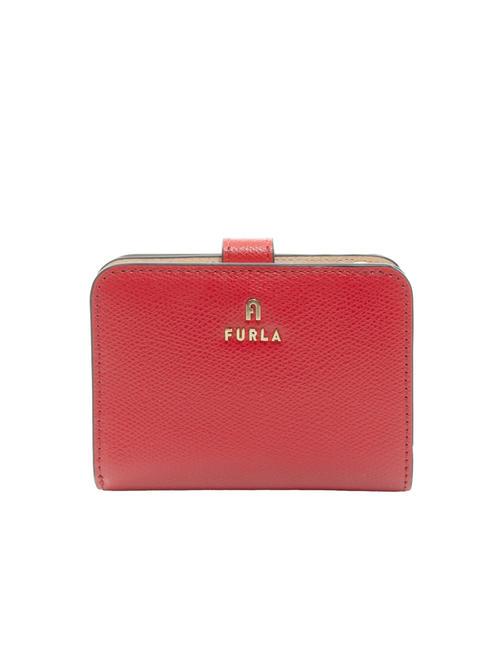 FURLA CAMELIA COMPACT Kleine Geldbörse aus Leder Venezianisches Rot+Ballerina i in - Brieftaschen Damen