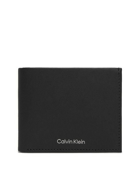 CALVIN KLEIN CK MUST Lederbrieftasche mit Münzfach ck schwarzes Piqué - Brieftaschen Herren