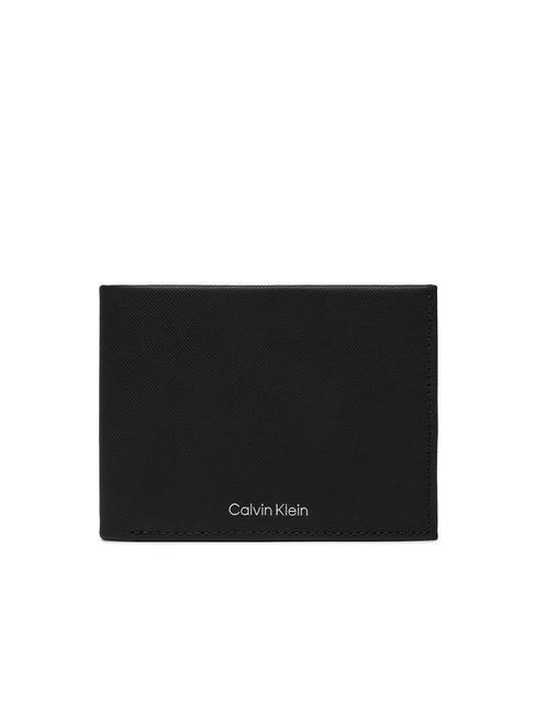 CALVIN KLEIN CK MUST Portemonnaie und Geldbörse aus Leder mit Klappe ck schwarzes Piqué - Brieftaschen Herren