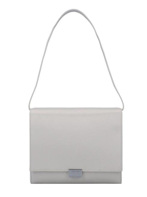 CALVIN KLEIN ARCHIVE HARDWARE SHINY Glänzende Umhängetasche dunkel ecru - Damentaschen