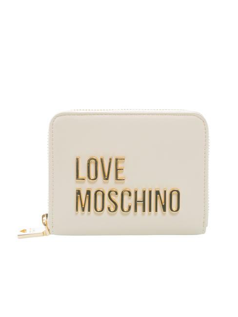 LOVE MOSCHINO BOLD LOVE Mittelgroße Geldbörse mit umlaufendem Reißverschluss Elfenbein - Brieftaschen Damen