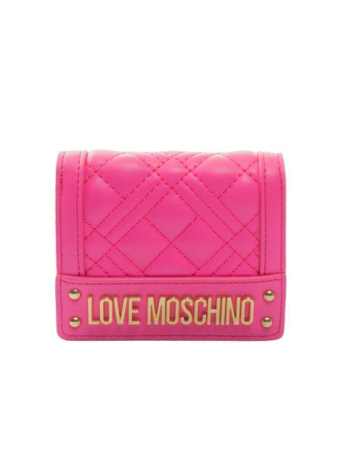 LOVE MOSCHINO QUILTED  Kleine Geldbörse Fuchsie - Brieftaschen Damen