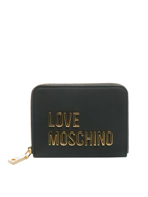 LOVE MOSCHINO BOLD LOVE Mittelgroße Geldbörse mit umlaufendem Reißverschluss Schwarz - Brieftaschen Damen