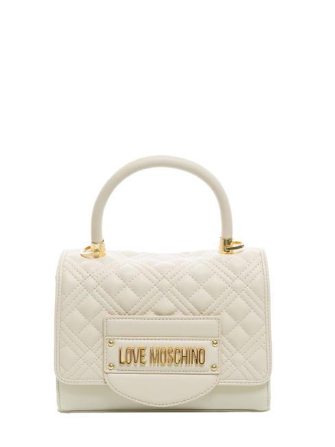 LOVE MOSCHINO QUILTED Mini-Handtasche mit Schultergurt Elfenbein - Damentaschen