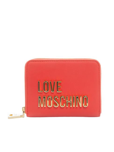 LOVE MOSCHINO BOLD LOVE Mittelgroße Geldbörse mit umlaufendem Reißverschluss ROT - Brieftaschen Damen