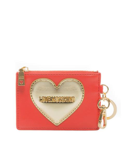 LOVE MOSCHINO GOLDEN HEART Kartenhalter mit Schlüsselring rot - Brieftaschen Damen
