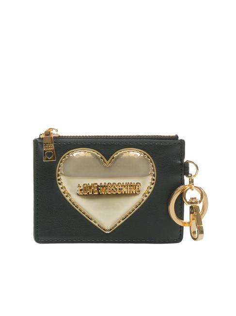 LOVE MOSCHINO GOLDEN HEART Kartenhalter mit Schlüsselring Schwarz - Brieftaschen Damen