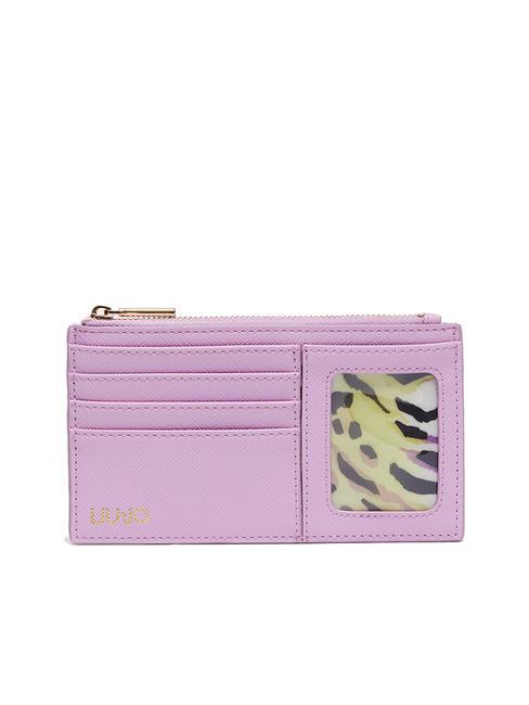 LIUJO SAFFIANO Flaches Kartenetui mit Reißverschluss Pastell-Lavendel - Brieftaschen Damen