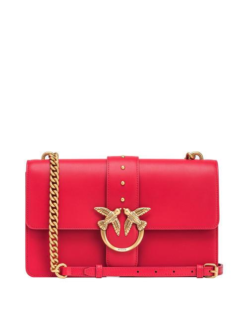 PINKO CLASSIC LOVE BAG Eine einfache Tasche rot-antikgold - Damentaschen