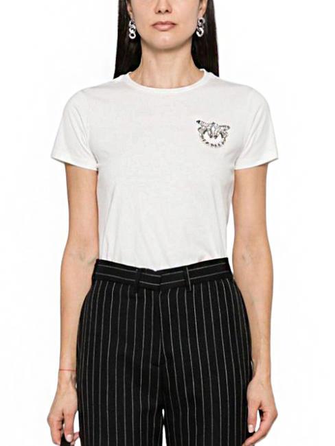 PINKO NAMBRONE T-Shirt mit Schmuckapplikation Weisse Wolke - T-Shirts und Tops für Damen