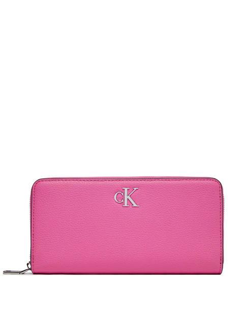 CALVIN KLEIN CK JEANS Minimal Monogram  Geldbörse mit umlaufendem Reißverschluss rosa Liebe - Brieftaschen Damen
