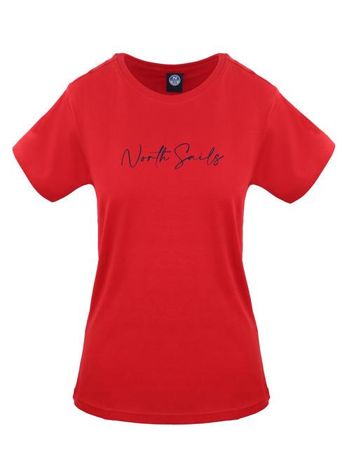 NORTH SAILS LOGO Baumwoll t-shirt rot - T-Shirts und Tops für Damen