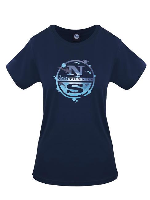 NORTH SAILS OCEAN LOGO Baumwoll t-shirt blau marine - T-Shirts und Tops für Damen