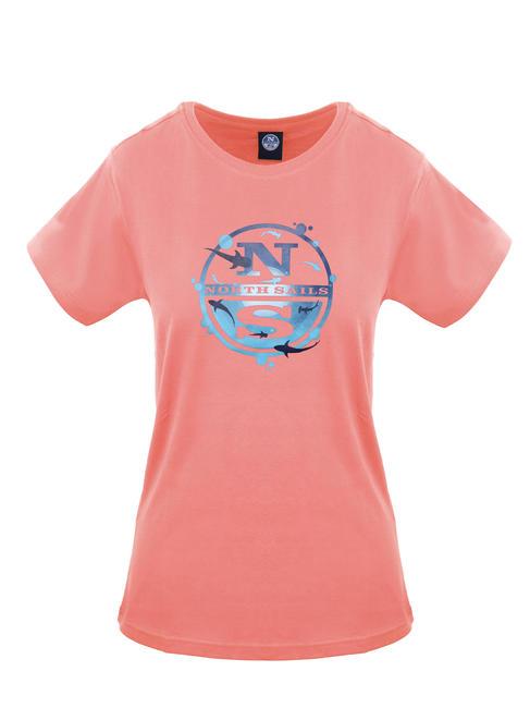 NORTH SAILS OCEAN LOGO Baumwoll t-shirt Rose - T-Shirts und Tops für Damen