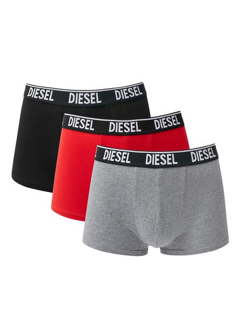 DIESEL LOGO TRIPACK Set mit 3 Boxershorts schwarz/grau/rot - Herrenslip