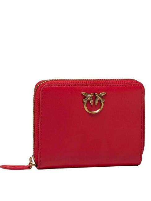 PINKO TAYLOR Geldbörse mit umlaufendem Reißverschluss rot-antikgold - Brieftaschen Damen