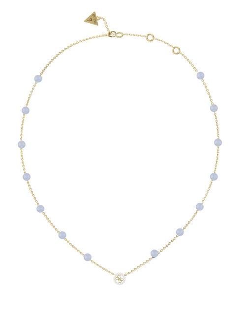GUESS NATURAL STONES Halskette mit Steinen Gelbgold/Aquamarin - Halsketten