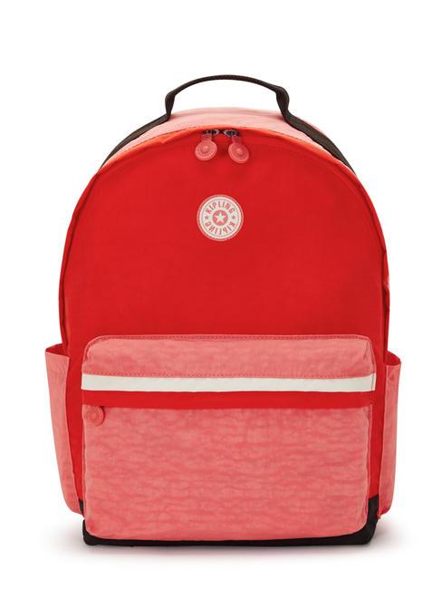 KIPLING DAMIEN L Rucksack mit 15,6-Zoll-Laptophalter Tango-Rosa-Block - Rucksäcke für Schule &amp; Freizeit