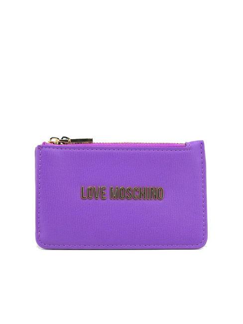 LOVE MOSCHINO BOLD LOVE Flache Geldbörse mit Reißverschluss Viola - Brieftaschen Damen