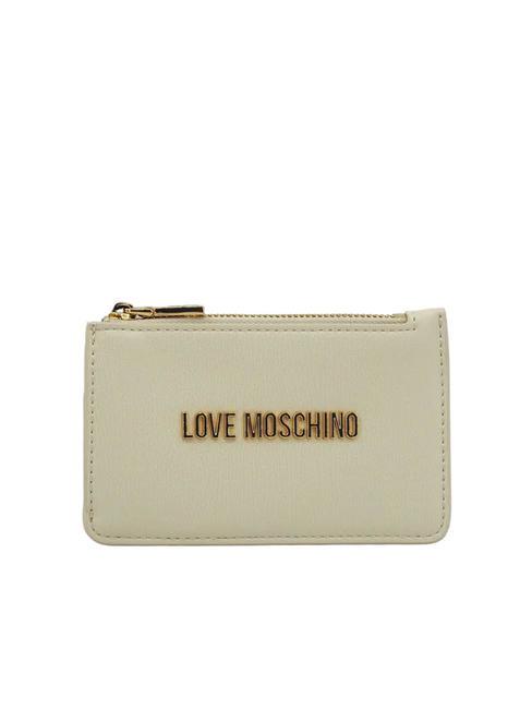 LOVE MOSCHINO BOLD LOVE Flache Geldbörse mit Reißverschluss Elfenbein - Brieftaschen Damen