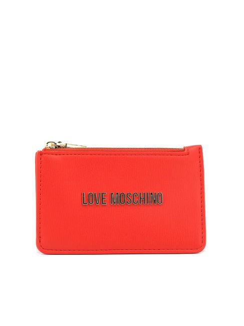 LOVE MOSCHINO BOLD LOVE Flache Geldbörse mit Reißverschluss ROT - Brieftaschen Damen