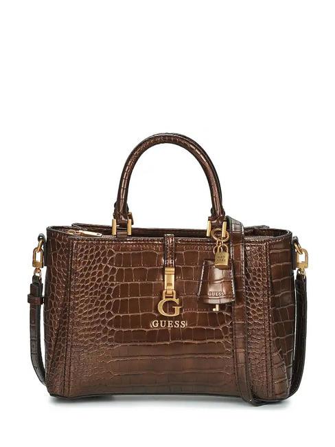 GUESS G JAMES Handtasche mit Krokodildruck Bronze- - Damentaschen