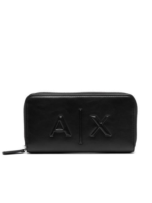 ARMANI EXCHANGE A|X EMBOSSED Große Geldbörse mit umlaufendem Reißverschluss Schwarz - Brieftaschen Damen