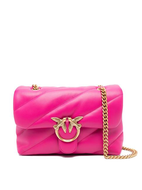 PINKO CLASSIC LOVE PUFF Tasche aus Nappaleder Rosa Pinko-Antikgold - Damentaschen