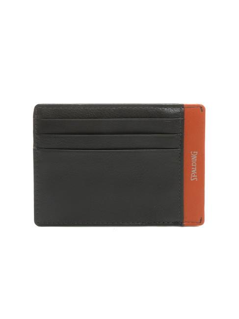 SPALDING STRIPE Kreditkartenetui aus Leder braun/orange - Brieftaschen Herren