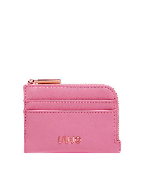 LIUJO METALLIC LOGO Kleiner Kartenhalter mit Reißverschluss Dame rosa - Brieftaschen Damen