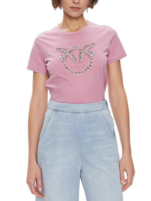 PINKO QUENTIN T-Shirt mit Schmuckapplikation Orchideenrauch - T-Shirts und Tops für Damen