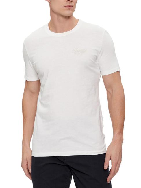 GUESS TRIANGLE ITALIS Baumwoll t-shirt Salz weiß - Herren-T-Shirts
