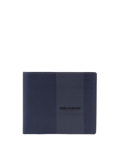 PIQUADRO FINN  Kompakte Lederbrieftasche Blau - Brieftaschen Herren