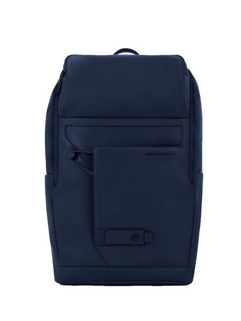 PIQUADRO AYE  15,6-Zoll-Laptop-Rucksack aus Leder Blau - Rucksäcke