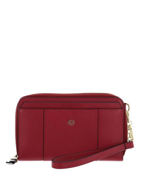PIQUADRO CIRCLE  Portemonnaie mit umlaufendem Reißverschluss aus Leder rot 6 - Brieftaschen Damen