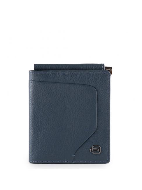 PIQUADRO AKRON Geldbörse aus Leder mit Geldklammer Blau - Brieftaschen Herren