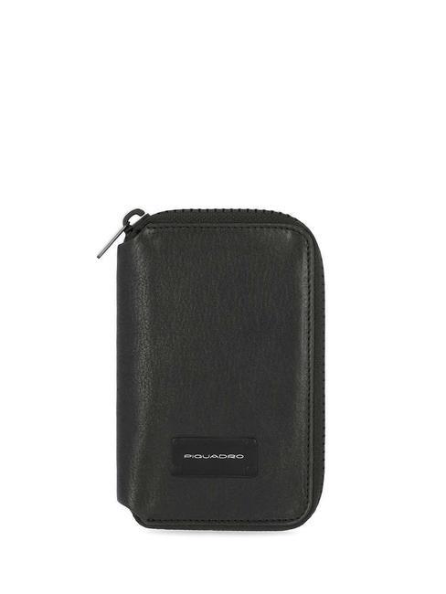 PIQUADRO HARPER  Vertikale Lederbrieftasche Schwarz - Brieftaschen Herren