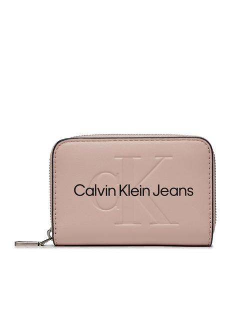 CALVIN KLEIN CK JEANS SCULPTED Geldbörse mit mittlerem Reißverschluss blasse Muschelschale - Brieftaschen Damen