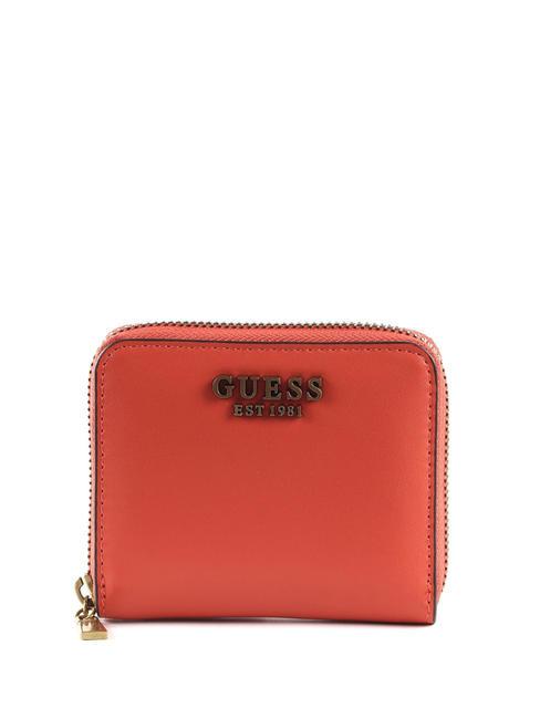 GUESS LAUREL Kleines Portemonnaie mit Reißverschluss Orange - Brieftaschen Damen