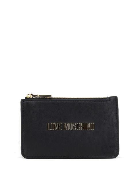LOVE MOSCHINO BOLD LOVE Flache Geldbörse mit Reißverschluss Schwarz - Brieftaschen Damen
