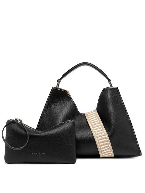 GIANNI CHIARINI AURORA Lederhandtasche mit Beutel schwarze Natur - Damentaschen
