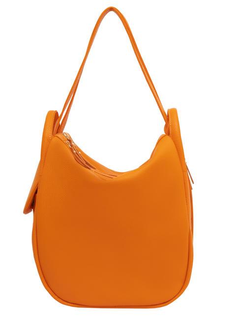 LESAC TRIO Rucksack aus gehämmertem Leder orange - Damentaschen