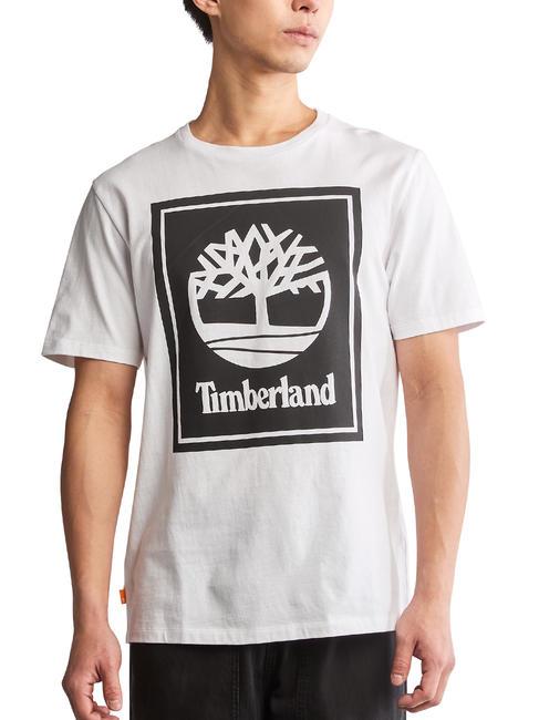 TIMBERLAND STACK Baumwoll t-shirt weiß schwarz - Herren-T-Shirts